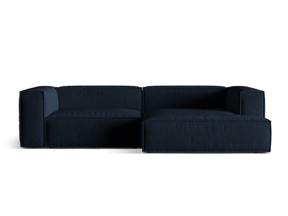 Nuria — Corner Sofa Dark Blue (Paris Deep Blue) Black Plastic