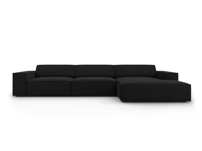 Jodie — Corner Sofa (284x162x77 cm) Black (Megan 368) Right