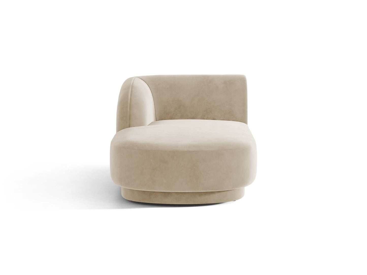 Miley — Chaise Longue Beige (Venus 2928) Black Plastic Left