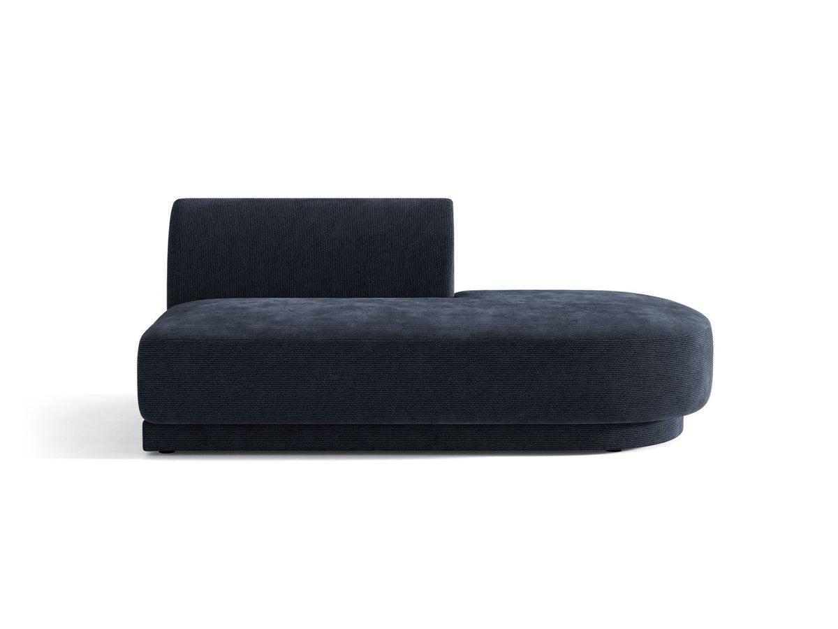 Miley — Modular Sofa Navy Blue (Eden 16 Deep Blue) Black Plastic Right