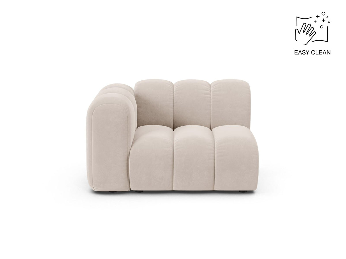 Lupine — Modular Sofa Light Beige (Venus 2927) Black Plastic Left