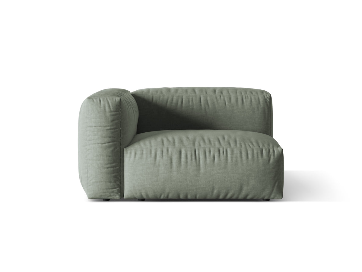 Martina — Modular Sofa Moss Green (Boston Water Green) Black Plastic Left