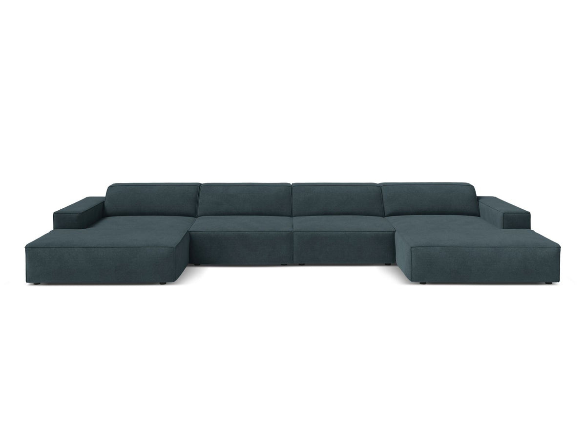 Jodie — Panoramic Sofa Deep Petrol (Liberty 13) Black Plastic