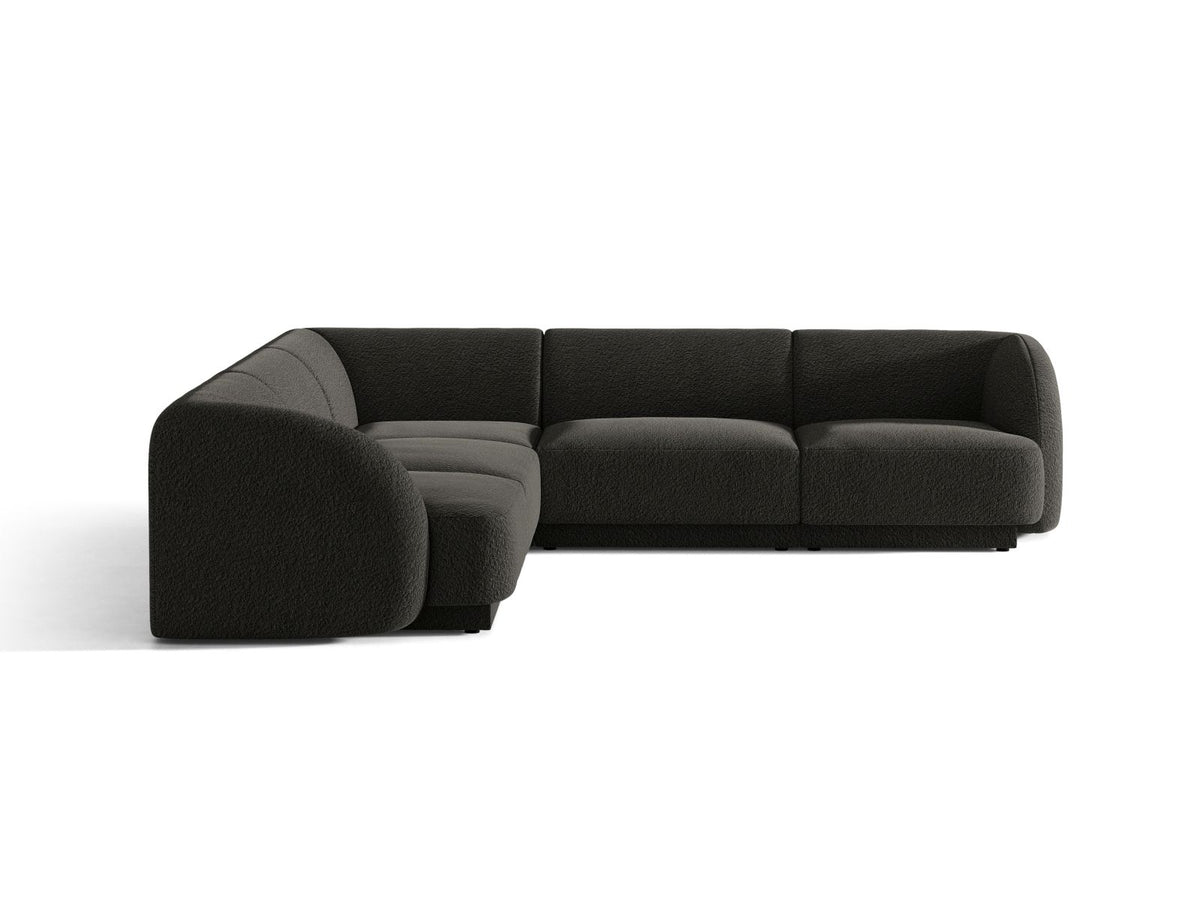 Miley — Corner Sofa Brown (Baloo 2081) Black Plastic