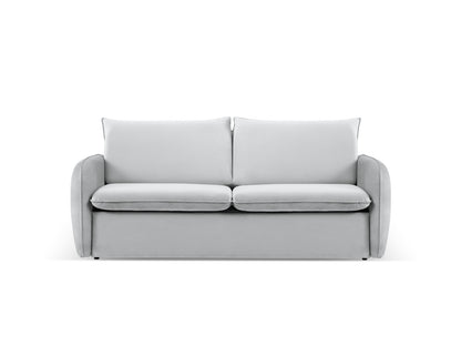 Vienna — Sofa Silver (Bluvel 03) Black Plastic