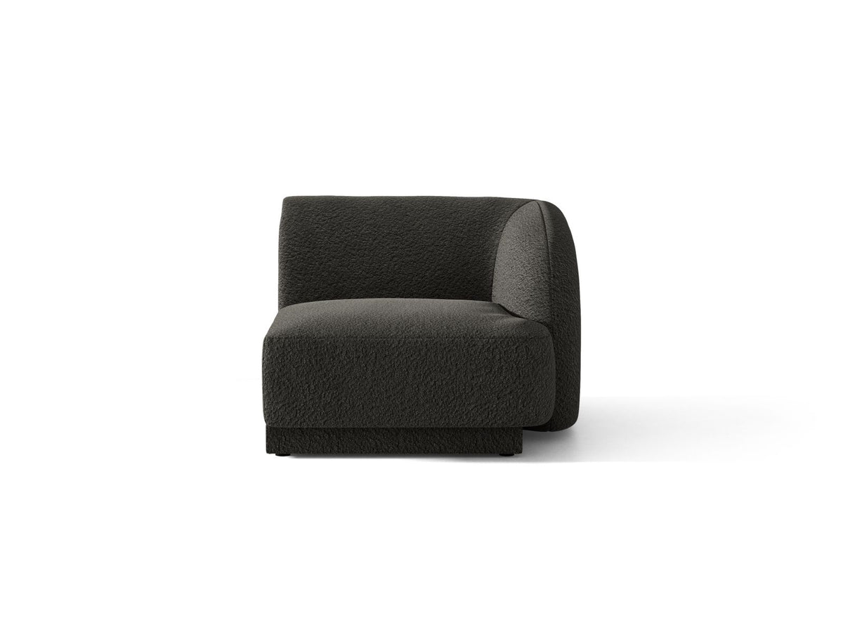 Miley — Modular Sofa Brown (Baloo 2081) Black Plastic Right