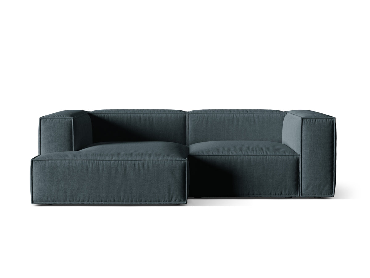 Nuria — Corner Sofa Deep Petrol (Liberty 13) Black Plastic Left