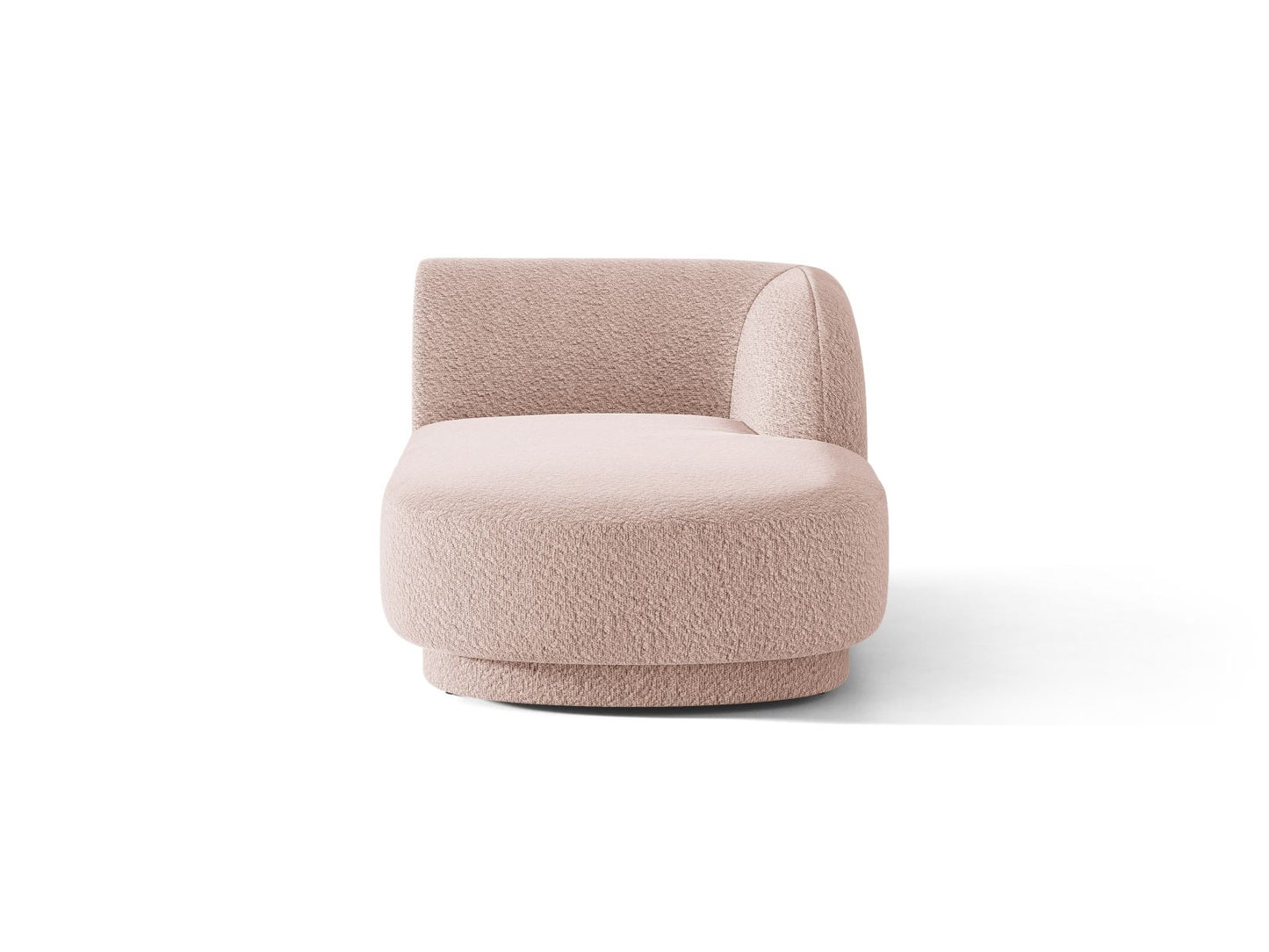 Miley — Chaise Longue Powder Pink (Baloo 2072) Black Plastic Right