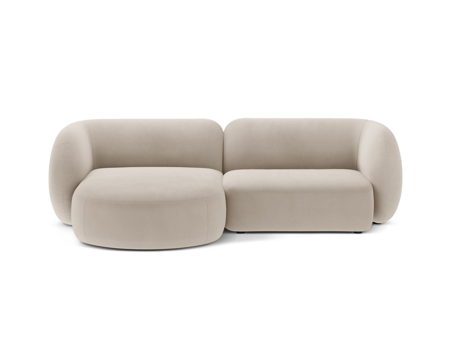 Kate — Corner Sofa Beige (Salvador 1) Black Plastic Left