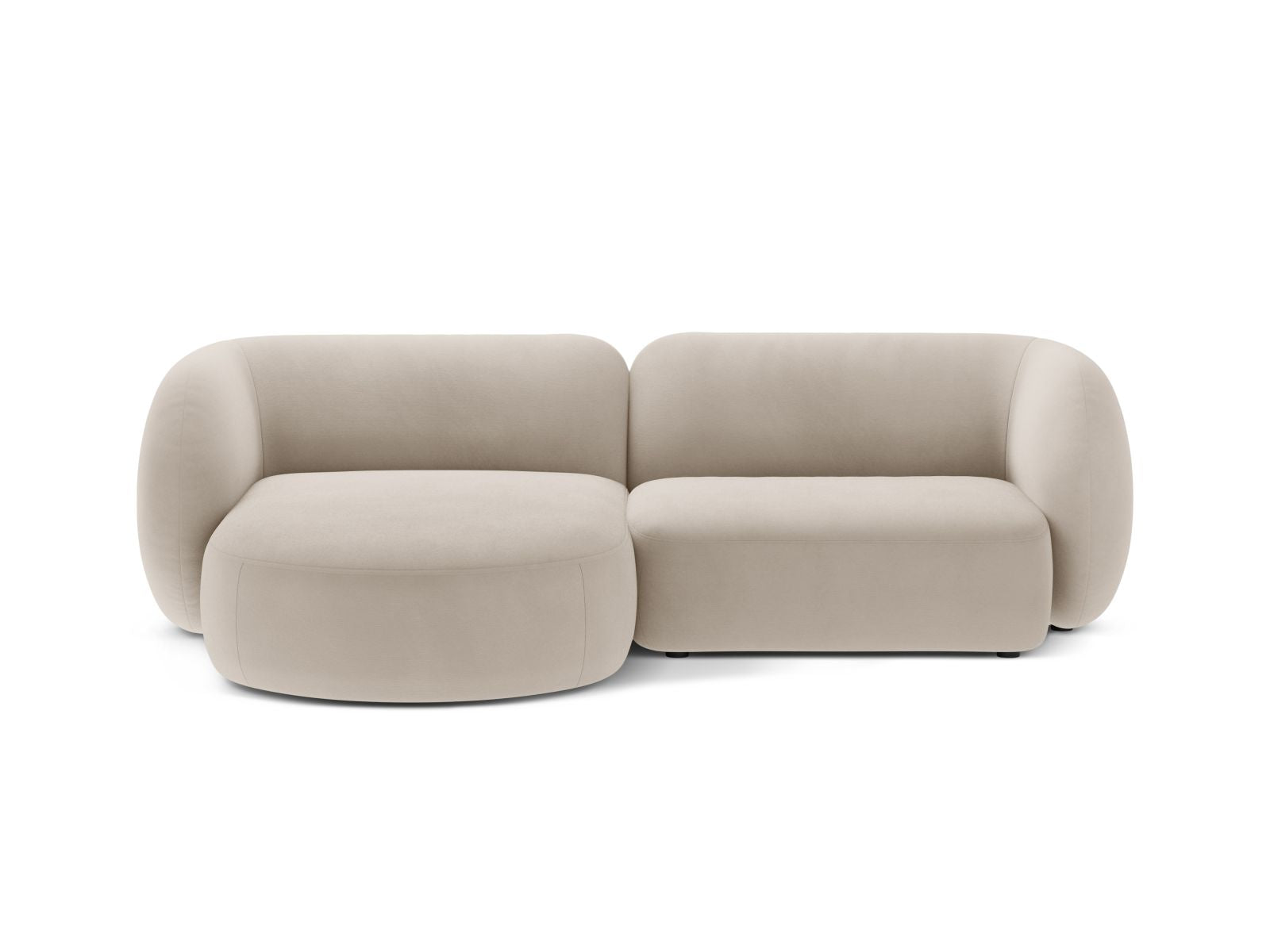 Kate — Corner Sofa Beige (Salvador 1) Black Plastic Left