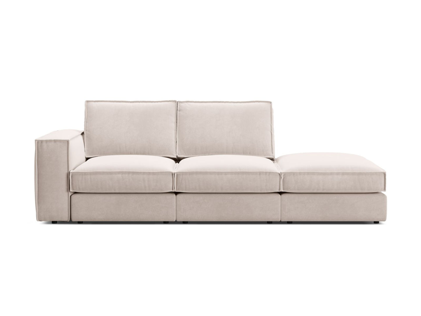 Pola — Sofa Beige (Salvador 1) Black Plastic Right