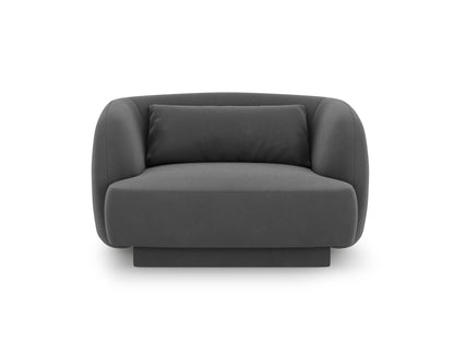 Tulum — Armchair Grey (Bluvel 14) Black Plastic