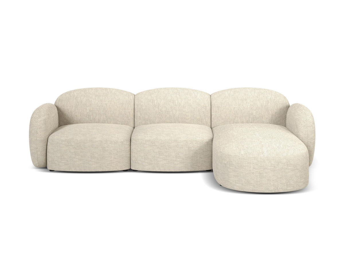 Blair — Corner Sofa Light Beige (Baltimore Sand) Black Plastic Right