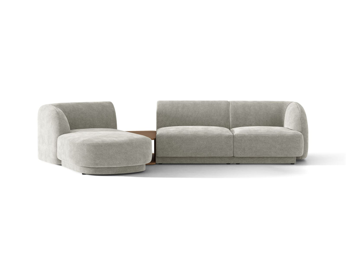 Miley — Sofa Light Grey (Haga 06) Black Plastic Left