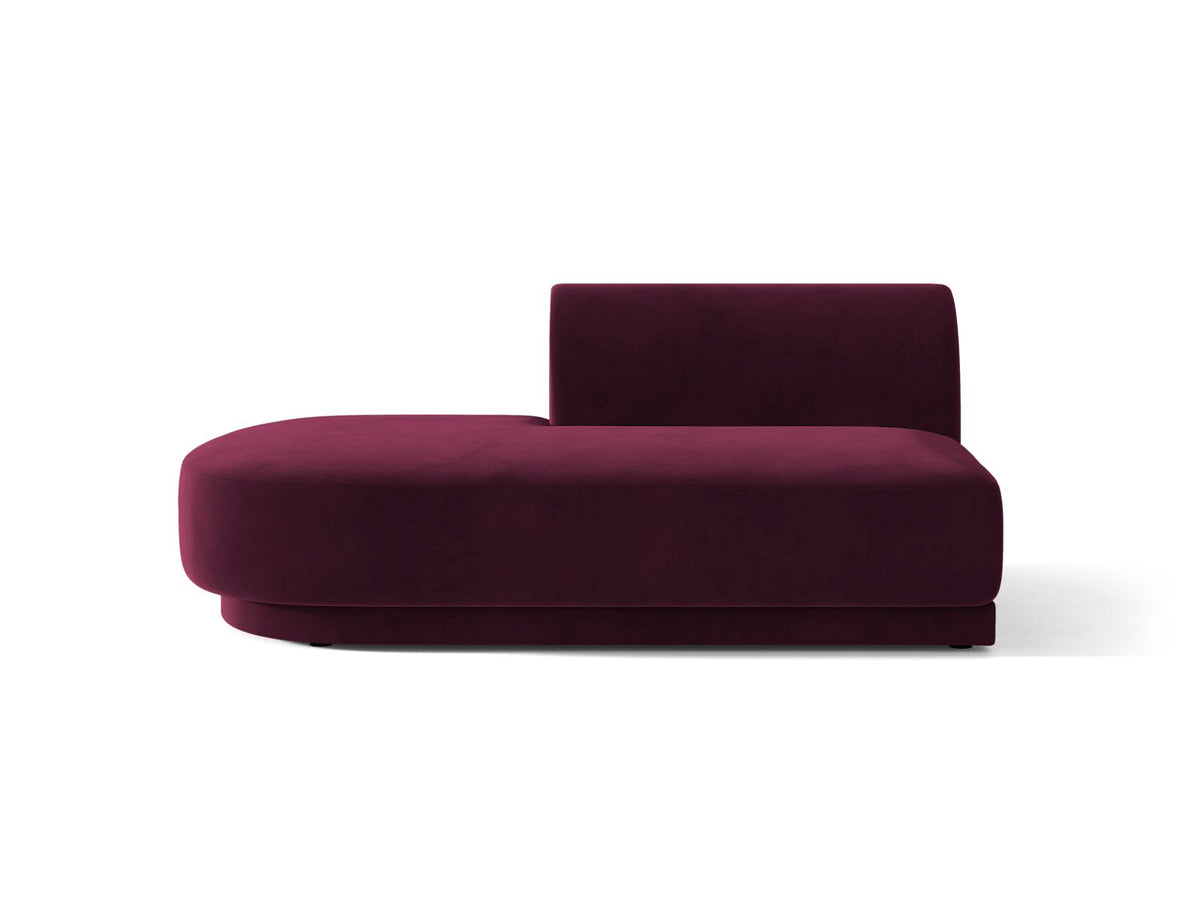 Miley — Modular Sofa Burgundy (Venus 2932) Black Plastic Left
