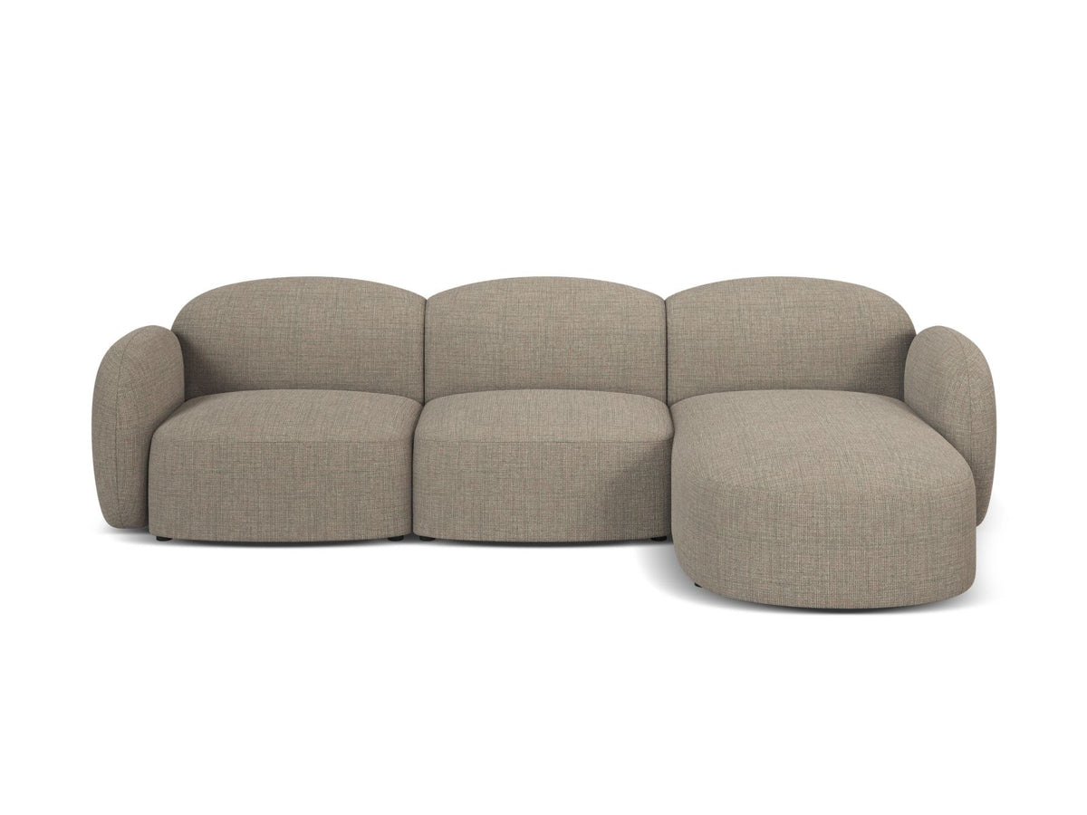 Blair — Corner Sofa Grey Brown Melange (Baltimore Khaki) Black Plastic Right