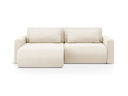 Belfast — Corner Sofa Ivory (Magic Velvet 2256) Black Plastic