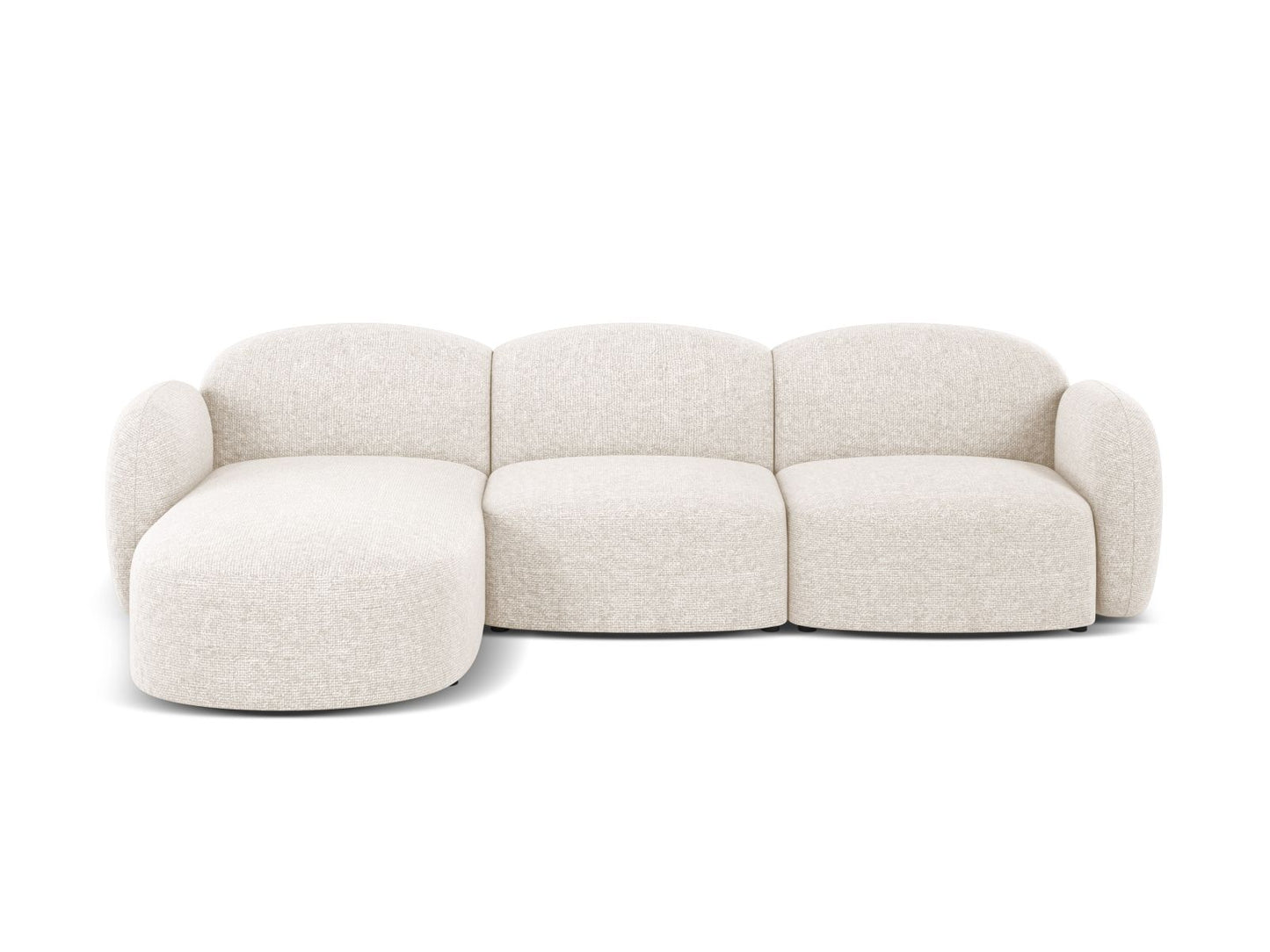 Blair — Corner Sofa Light Beige (Eden 2 Pearl) Black Plastic Left