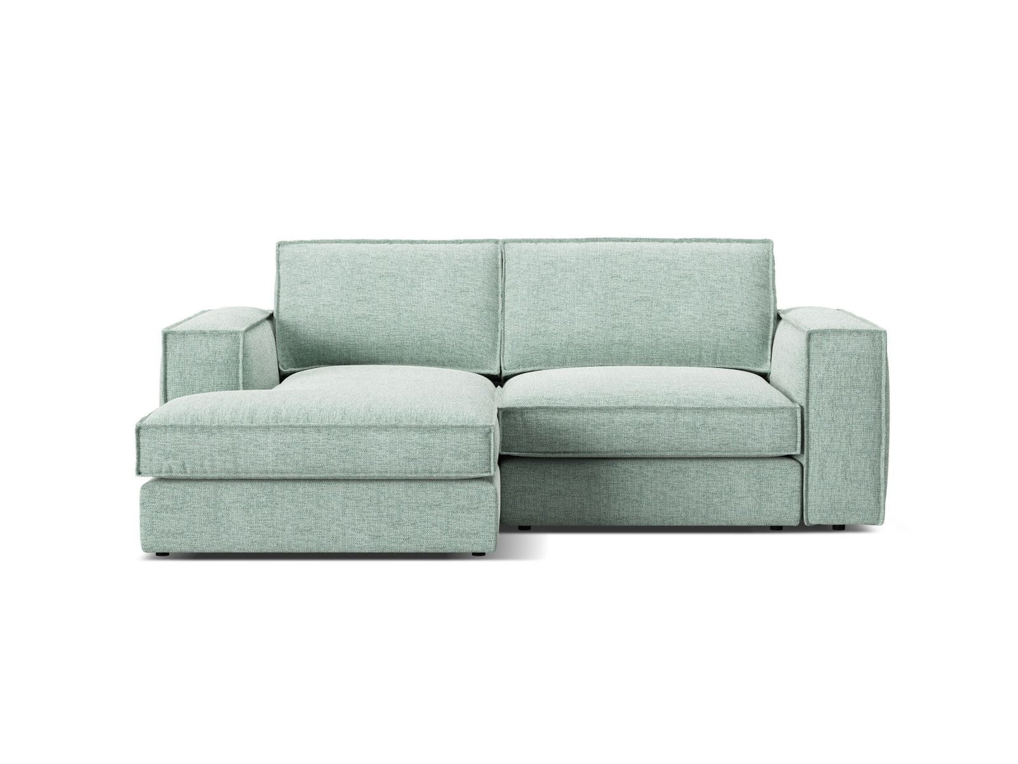 Pola — Corner Sofa Mint (BABEL SAFIRA) Black Plastic Left