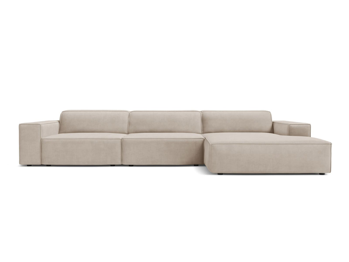 Jodie — Corner Sofa (284x162x77 cm) Dark Beige (Bluvel 30) Right