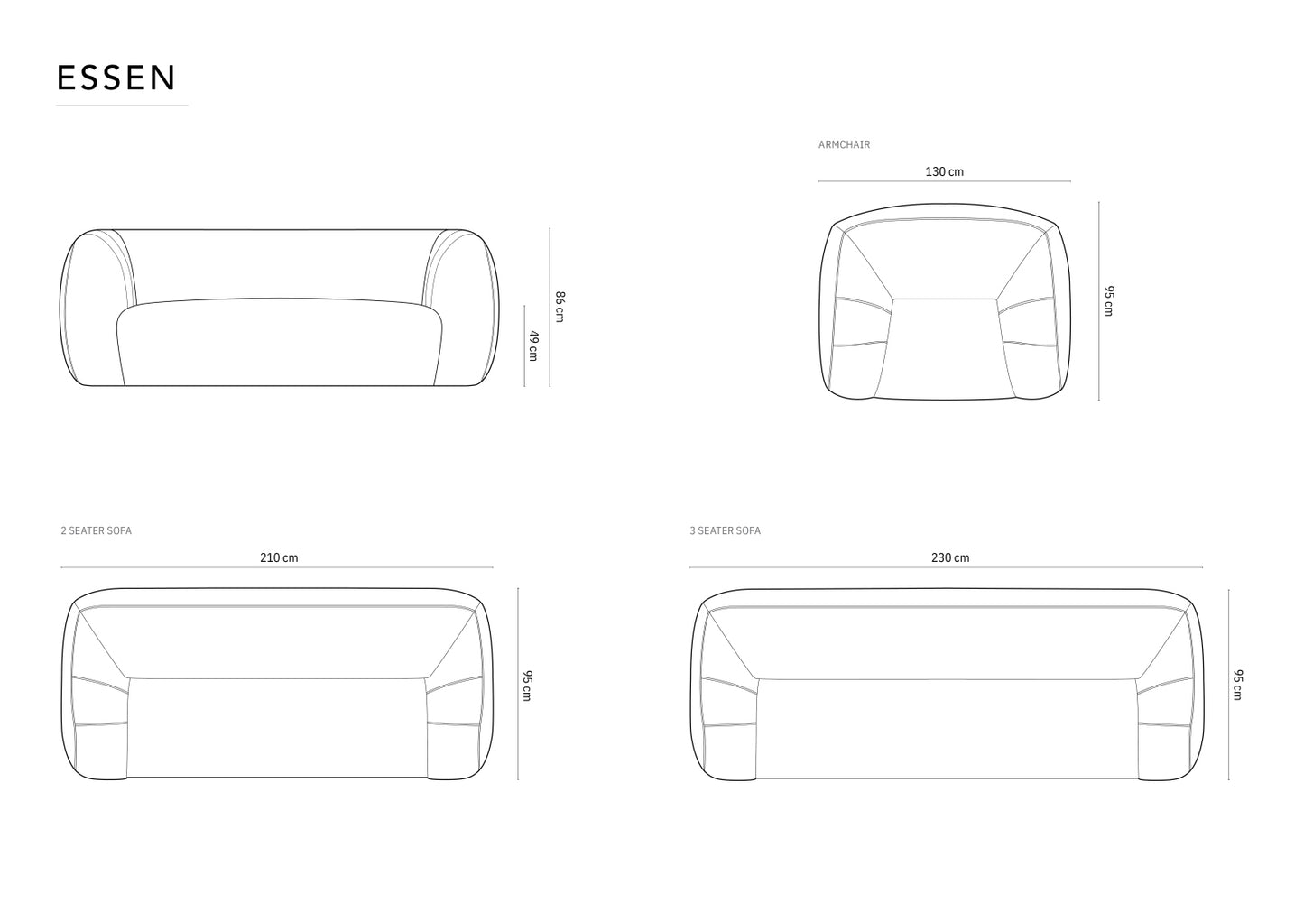 Essen — Sofa (210x95x86 cm)