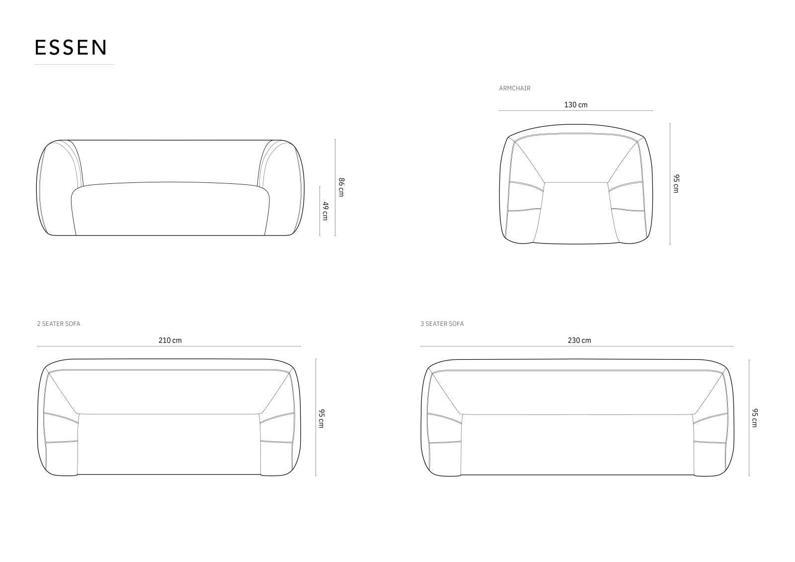 Essen — Sofa (210x95x86 cm)