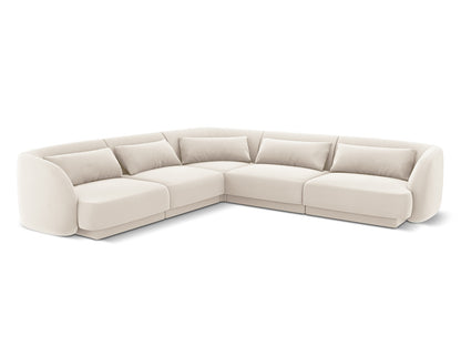 Tulum — Corner Sofa Light Beige (Bluvel 22) Black Plastic