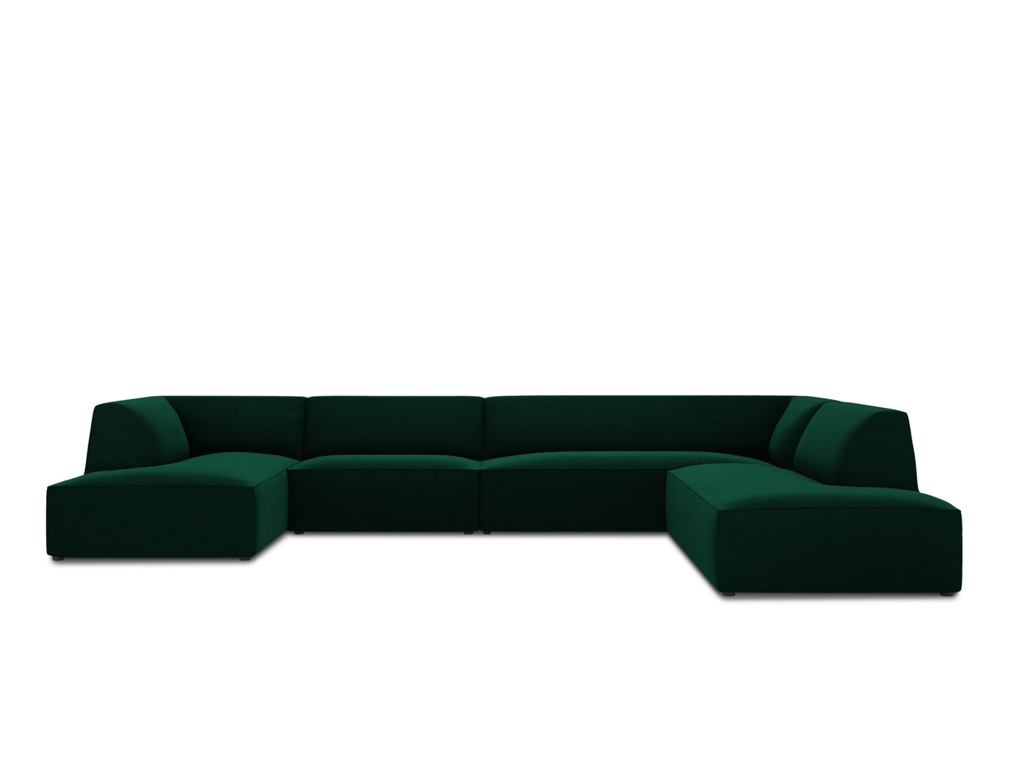 Ruby — Panoramic Sofa Bottle Green (Salvador 7) Black Plastic Right