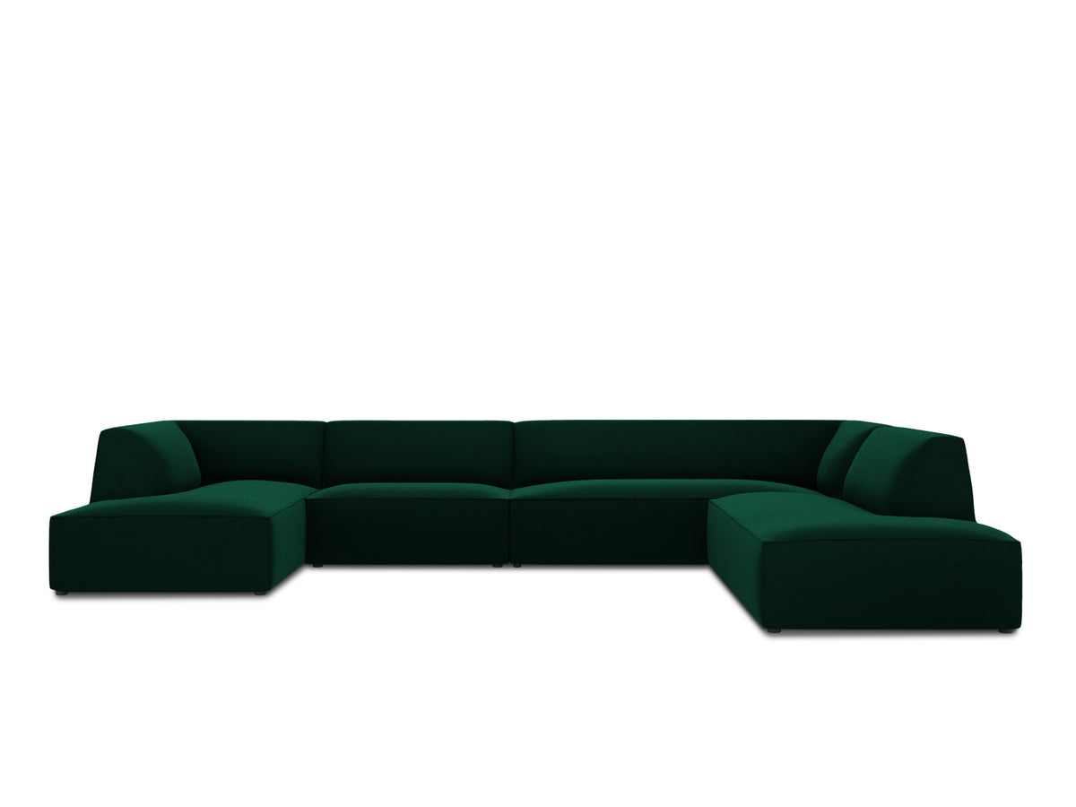 Ruby — Panoramic Sofa Bottle Green (Salvador 7) Black Plastic Right