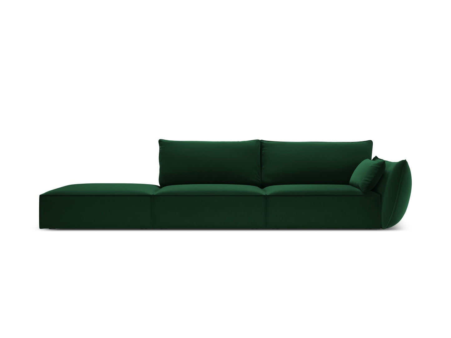 Kaelle — Sofa Bottle Green (Bluvel 78) Black Plastic Left