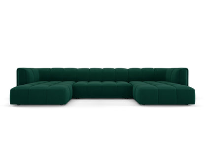 Moritz — Panoramic Sofa Bottle Green (Bluvel 78) Black Plastic