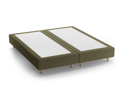 Whale — Bed Base Green (Eden 12 Olive) Natural Beech Wood