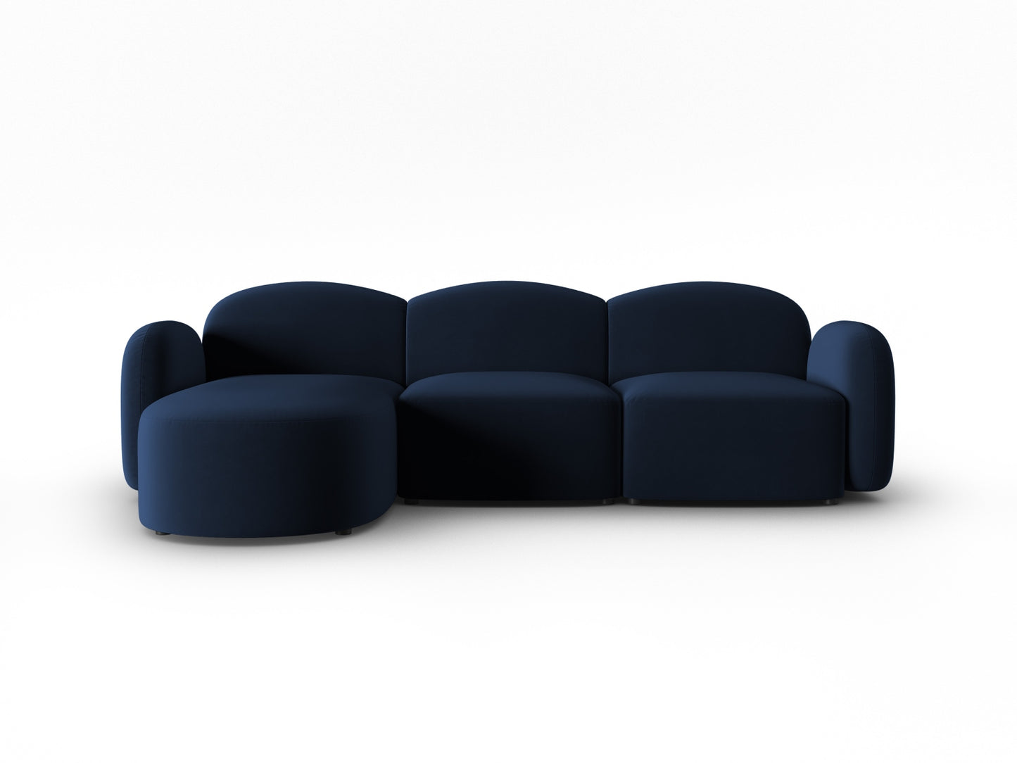 Blair — Corner Sofa Royal Blue (Casino Deep Blue) Black Plastic Left