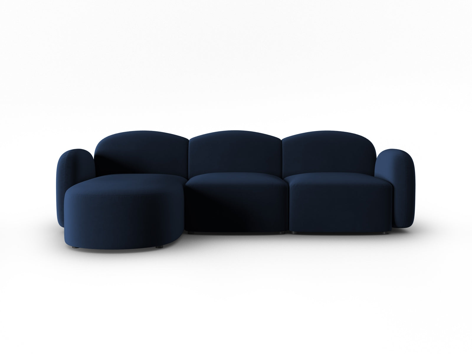 Blair — Corner Sofa Royal Blue (Casino Deep Blue) Black Plastic Left
