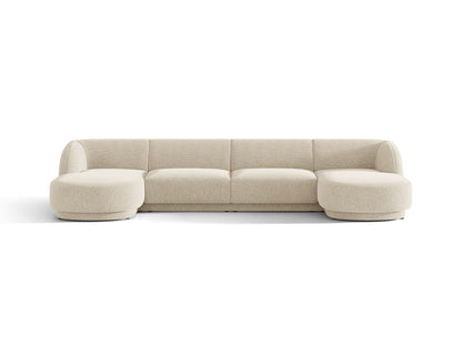 Miley — Panoramic Sofa Beige (Baloo 2074) Black Plastic