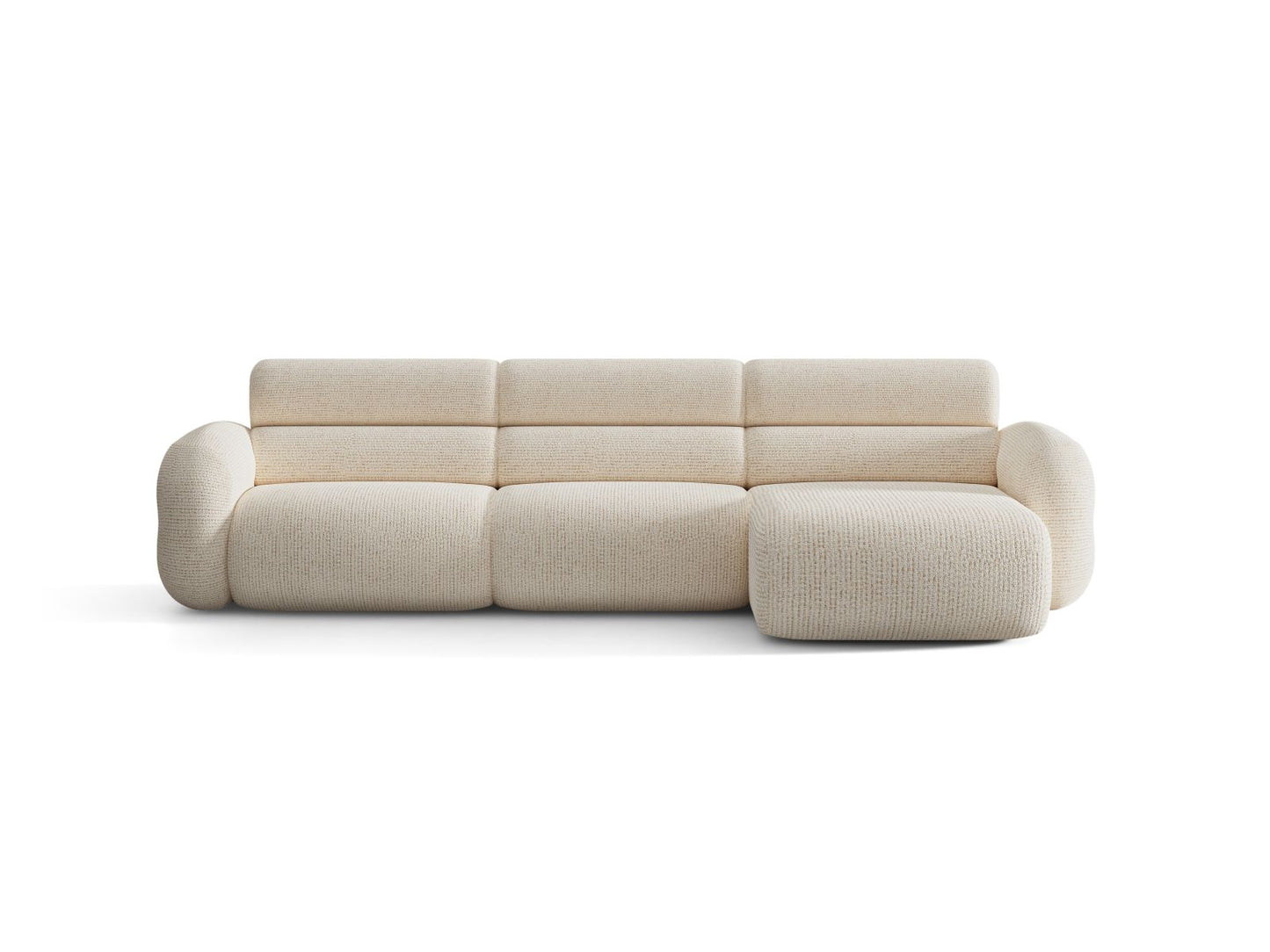 Neo — Corner Sofa (305x165x83 cm) Light Beige (SILENCIO 06) Right