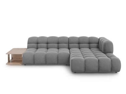 Sky — Corner Sofa Light Grey (Casino Ash) Black Plastic Right