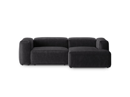 Bergamo — Corner Sofa Grey (Perla 35) Black Plastic Right