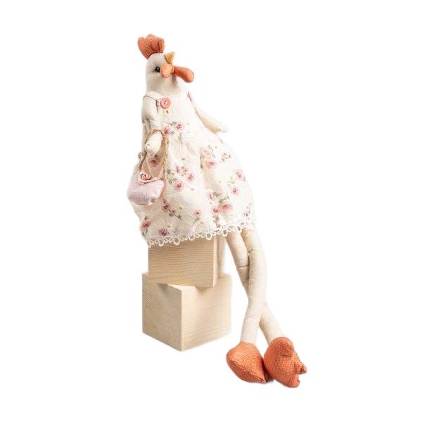 Gnome Chick Hen in Skirt Easter Standing Ornament 31x16x16cm