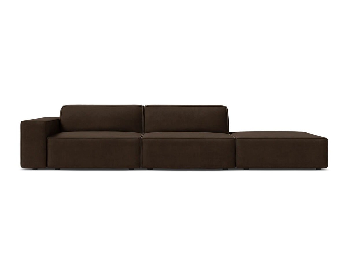 Jodie — Sofa Dark Brown (Bluvel 48) Black Plastic Right