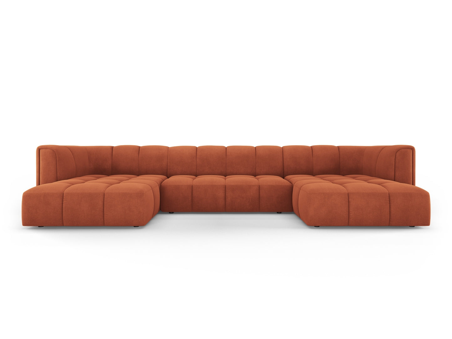 Moritz — Panoramic Sofa Orange (Rebel 20) Black Plastic