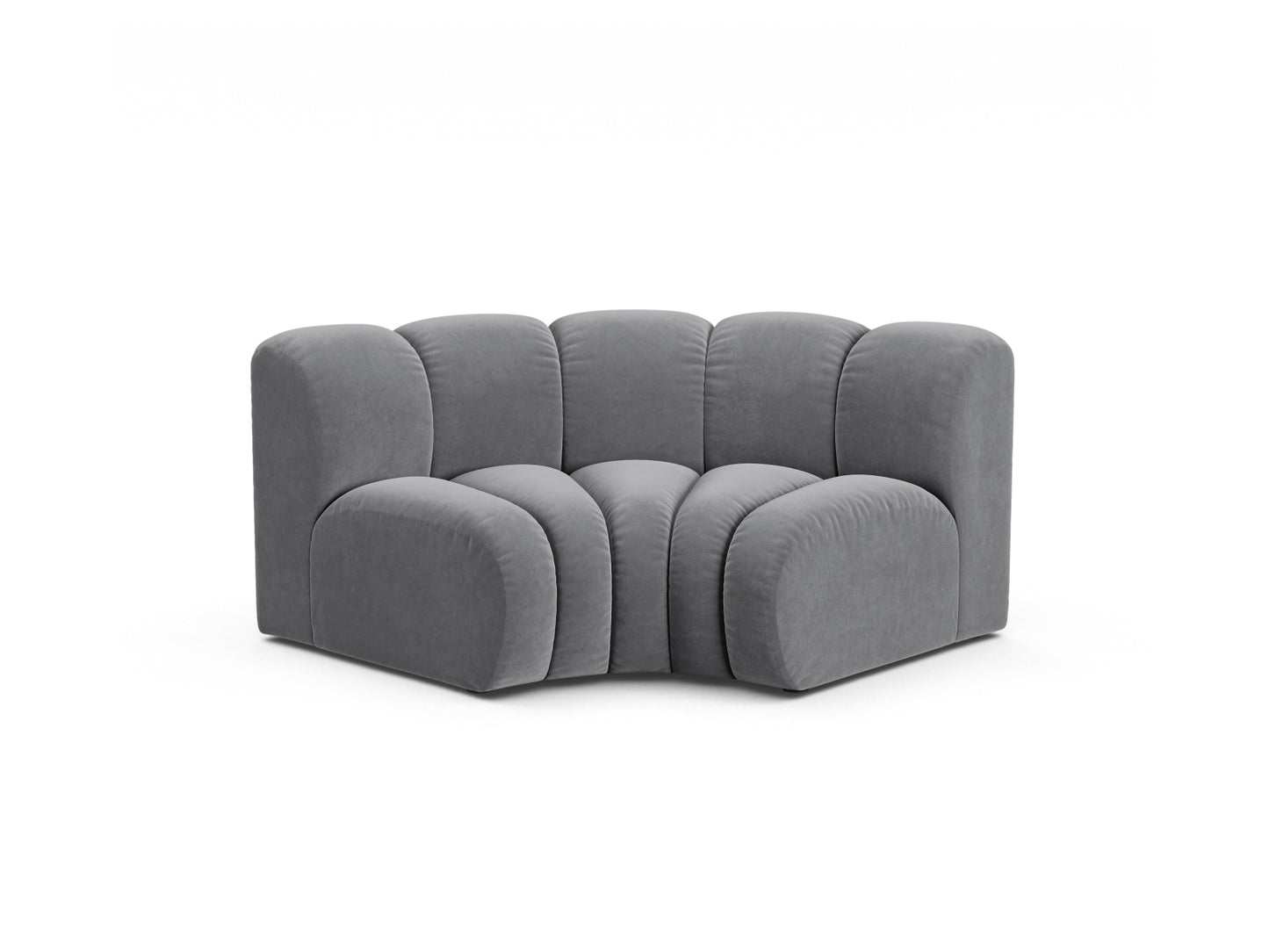 Lupine — Modular Sofa Grey (Salvador 17) Black Plastic