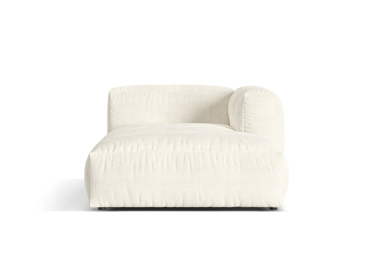 Martina — Chaise Longue Ivory (Monet Nata) Black Plastic Right