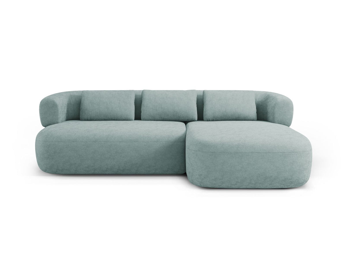 Jenny — Corner Sofa Light Blue (Perfect Harmony 72) Black Plastic Right