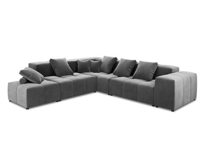 Rome — Corner Sofa Grey (Salvador 17) Black Plastic