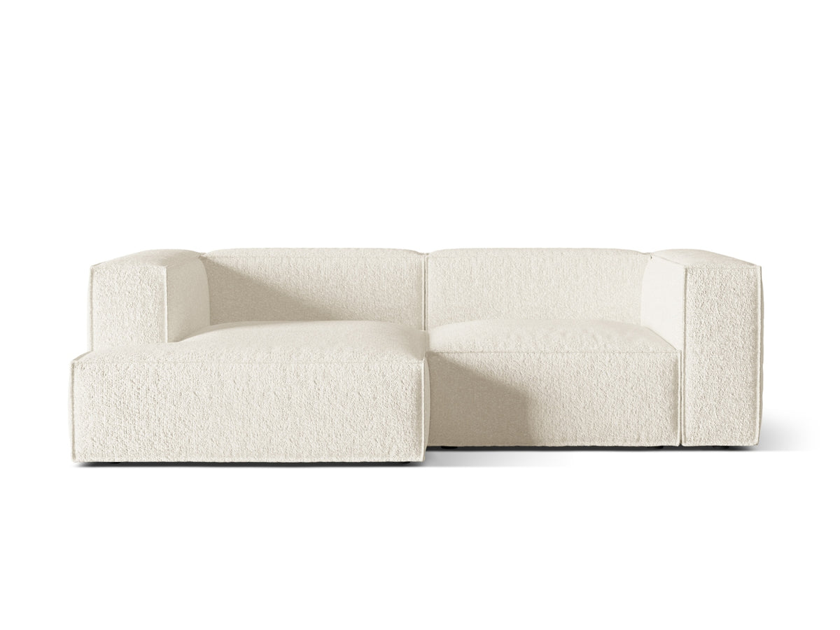 Nuria — Corner Sofa Ivory (Monet Nata) Black Plastic Left