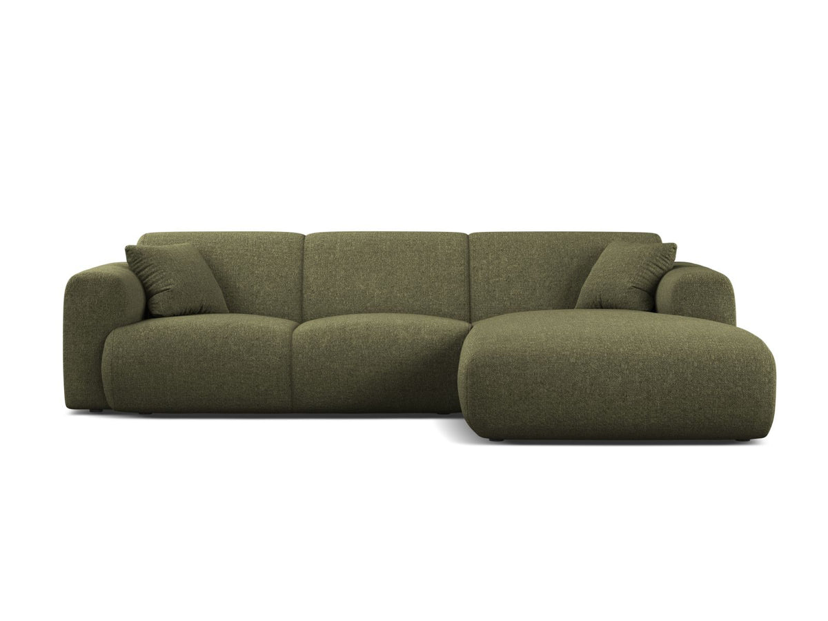 Molino — Corner Sofa Green (Eden 12 Olive) Black Plastic Right