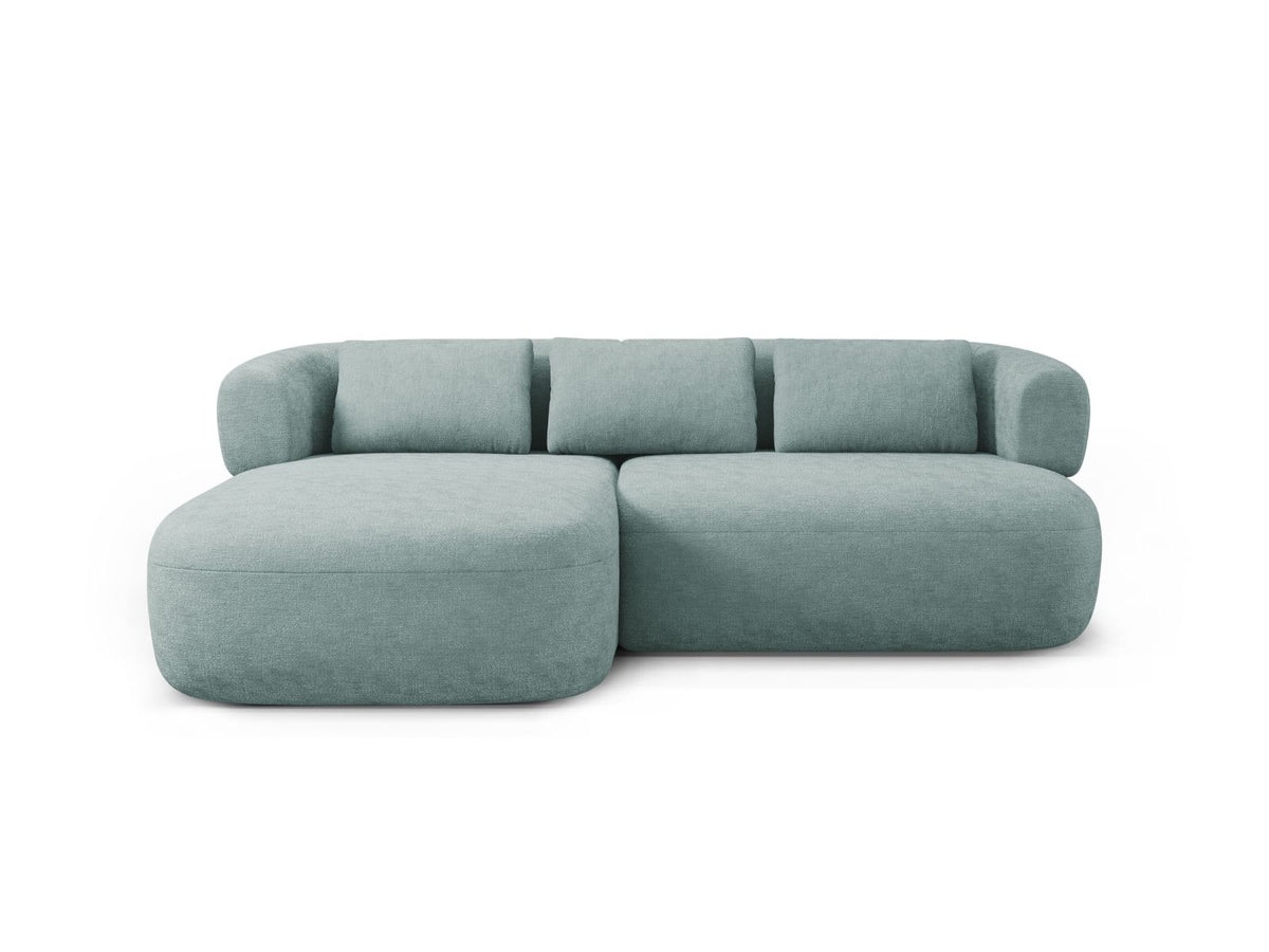 Jenny — Corner Sofa Light Blue (Perfect Harmony 72) Black Plastic Left