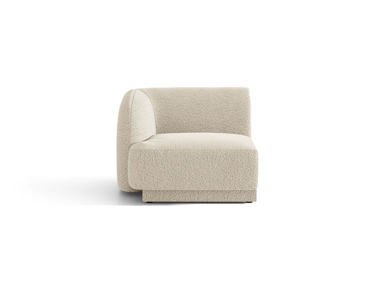 Miley — Modular Sofa Beige (Baloo 2074) Black Plastic Left