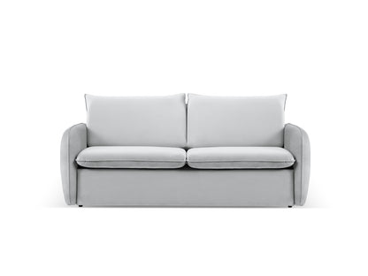 Vienna — Sofa Silver (Bluvel 03) Black Plastic